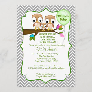 Owl Baby Shower Invitations Baby Mummy Daddy