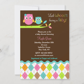 Owl Baby Shower Invitations Owls