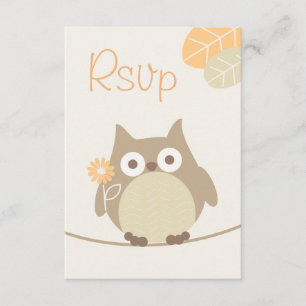 Owl Baby Shower Rsvp Gender Neutral Card