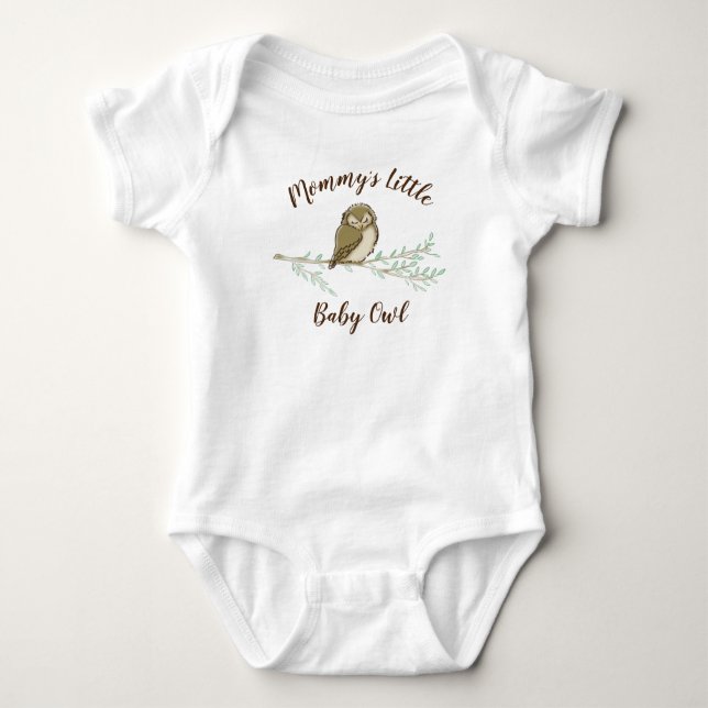 Owl Baby Shower Woodland Baby Bodysuit (Front)