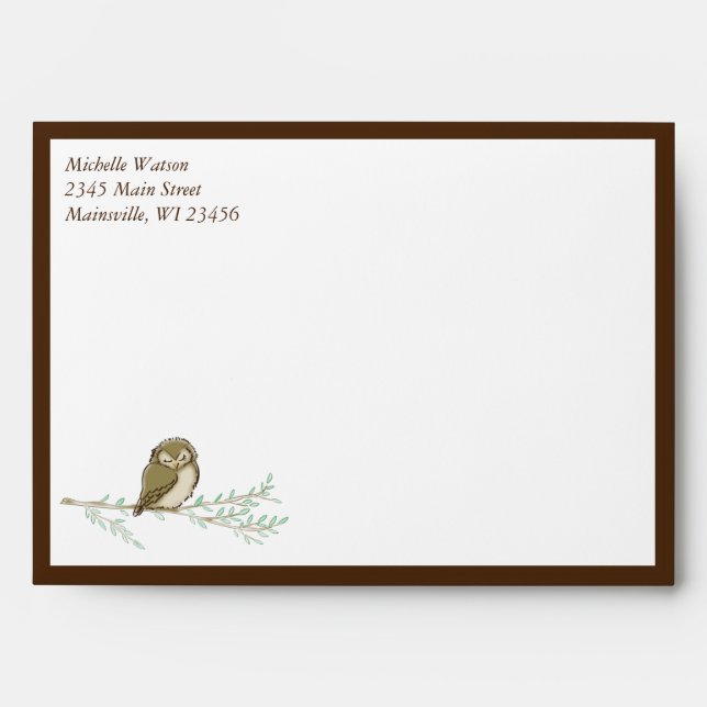 Owl Baby Shower Woodland Envelope (Front)