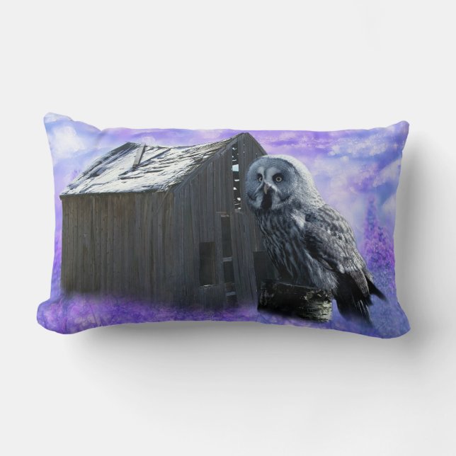 Owl Barn Shed Lumbar Cushion (Front)
