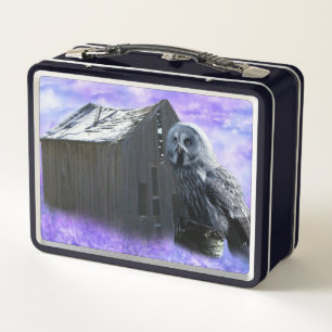 Owl Barn Shed Metal Lunch Box