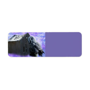 Owl Barn Shed Return Address Label