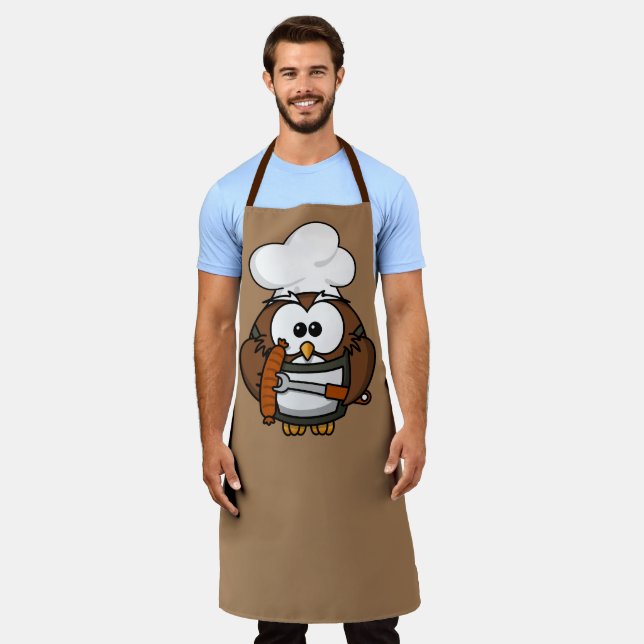 Owl BBQ Chef Apron (Worn)