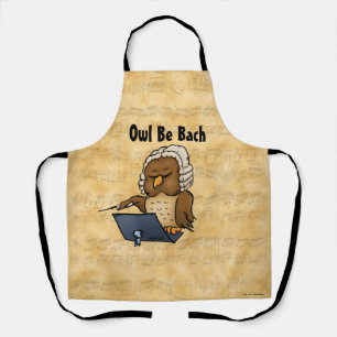 Owl Be Bach Funny Owl Cartoon Apron