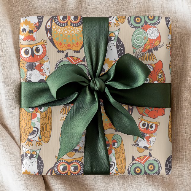 Owl Be Collection | Modern Owl Illustrations Wrapping Paper (Creator Uploaded)