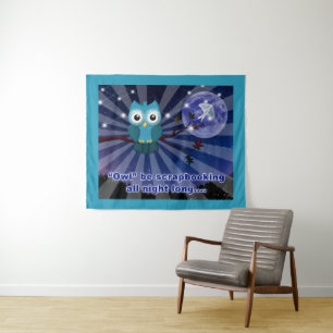 “Owl Be Scrapping All Night Long” Tapestry