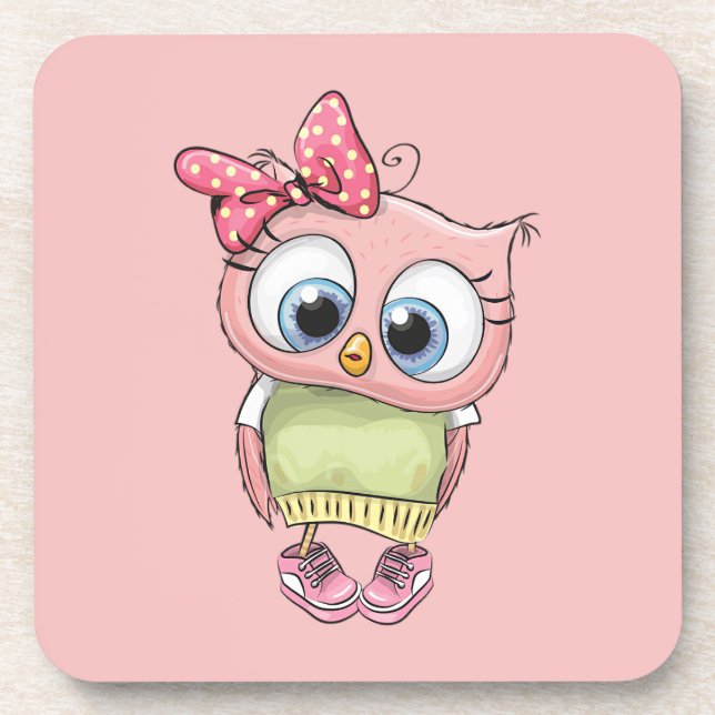 Owl Beverage Coaster (Front)