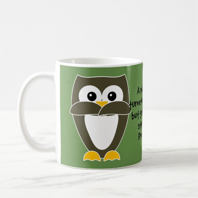 Owl Bible Verse Proverbs 15:1 Mug - Speak No Evil (Left)