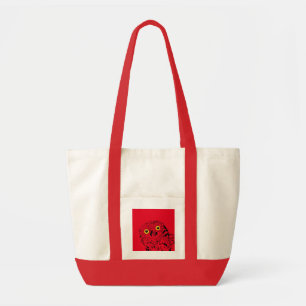 Owl big yellow eyes tote bag
