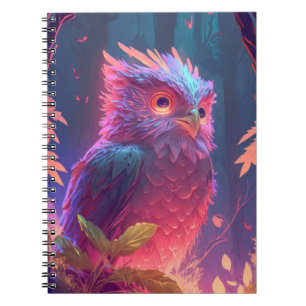 Owl Bird Animal Portrait Painting Wildlife Outdoor Notebook