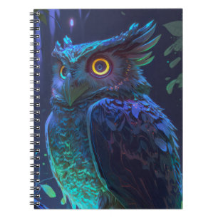 Owl Bird Animal Portrait Painting Wildlife Outdoor Notebook