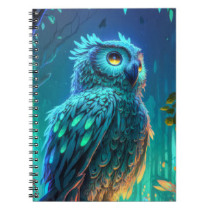 Owl Bird Animal Portrait Painting Wildlife Outdoor Notebook