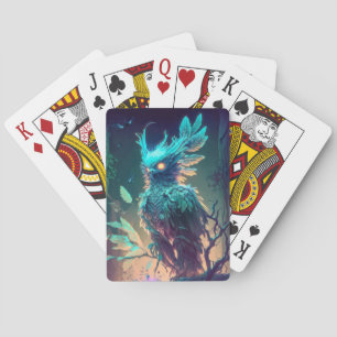 Owl Bird Animal Portrait Painting Wildlife Outdoor Playing Cards