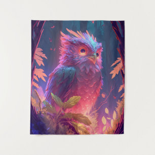 Owl Bird Animal Portrait Painting Wildlife Outdoor Tapestry