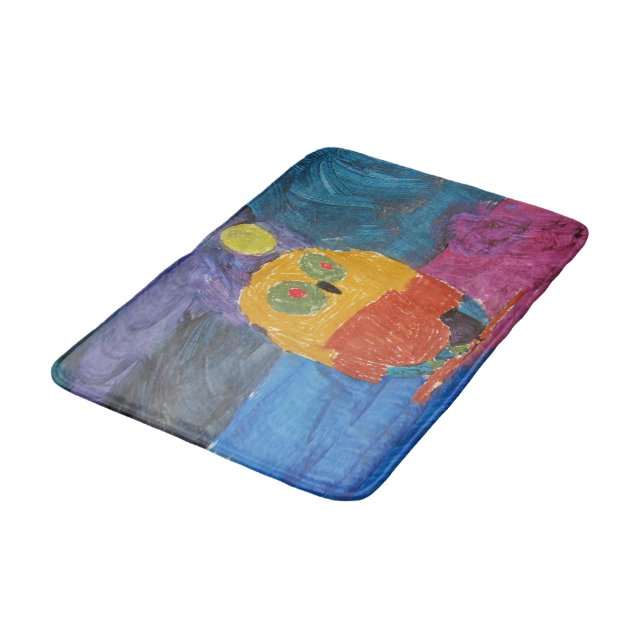 Owl Bird "Art by Kids" Bath Mat (Angled)
