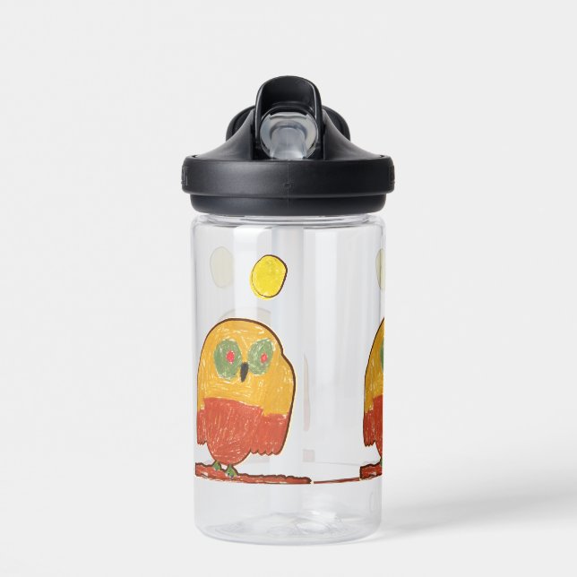 Owl Bird "Art by Kids" Water Bottle (Front)