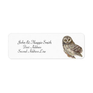Owl, Bird Collection Return Address Label