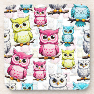 Owl Bird Colourful Design Coaster