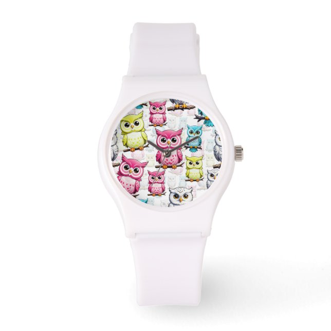 Owl Bird Colourful Design  Watch (Front)