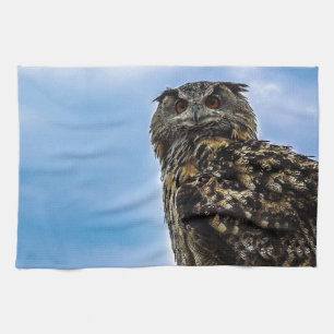 Owl Bird Feathers Animal Nature Destiny Peace Love Tea Towel