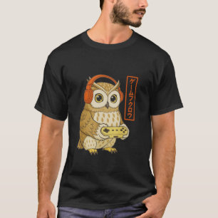 Owl Bird Japanese Gamer Art Men Women Boy Funny Ga T-Shirt