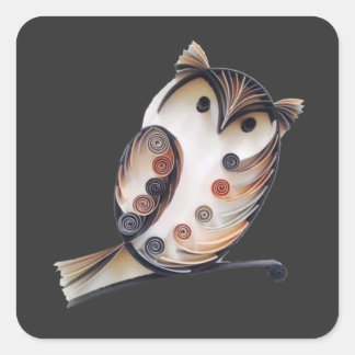 owl bird square sticker