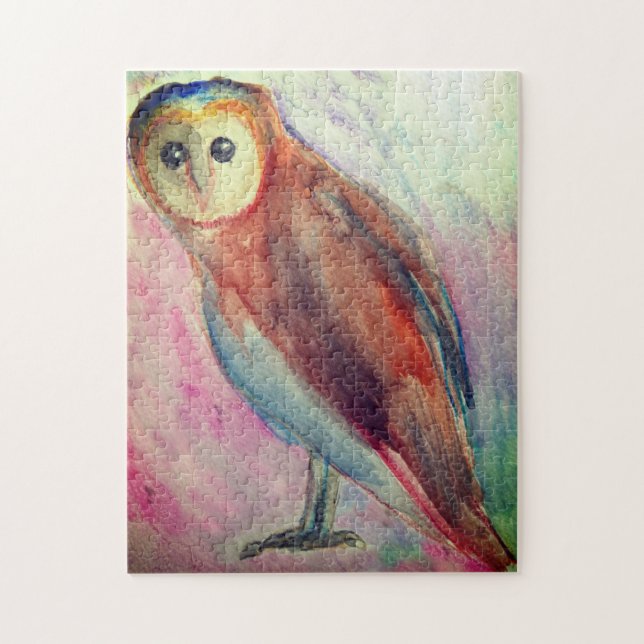 Owl Bird Watercolor art  Jigsaw Puzzle (Vertical)