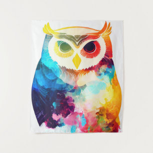 Owl Bird Wild Nature Animal Color Art Painting Tapestry