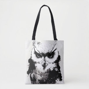 Owl Bird Wild Nature Free Spirit Brush Painting Tote Bag