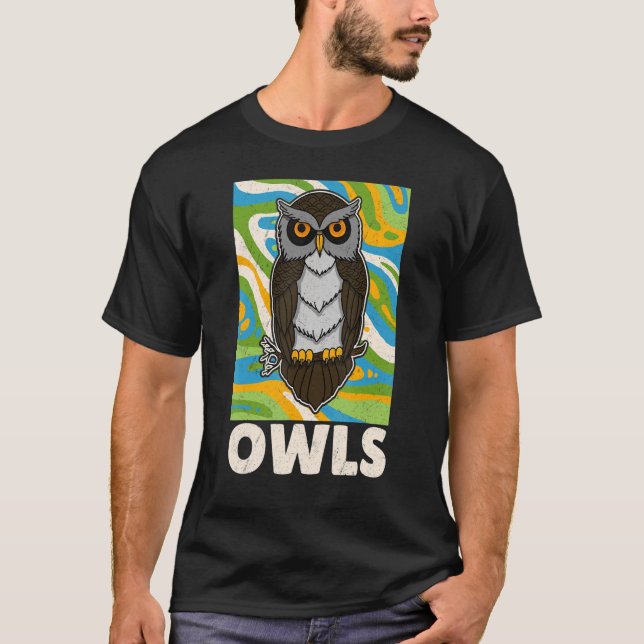 Owl Birds Ornithologist Biology Biologist Night Cu T-Shirt (Front)