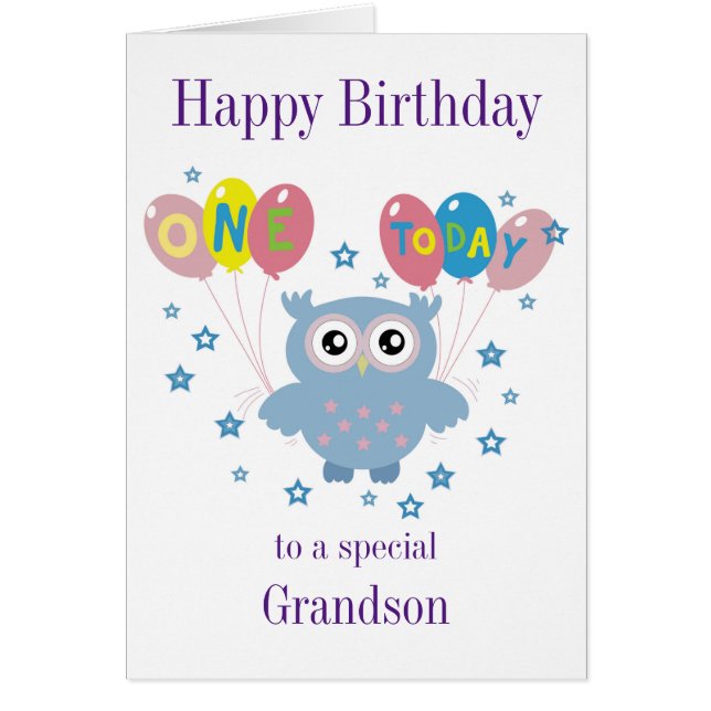 Owl Birthday Card for Grandparents (Front)