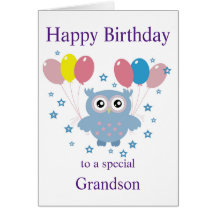 Owl Birthday Card for Grandparents