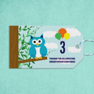 Owl Birthday Gift Tags