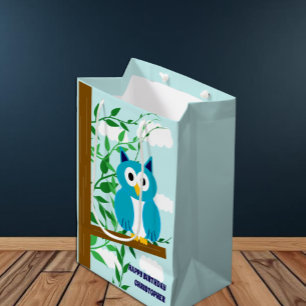 Owl Birthday Medium Gift Bag