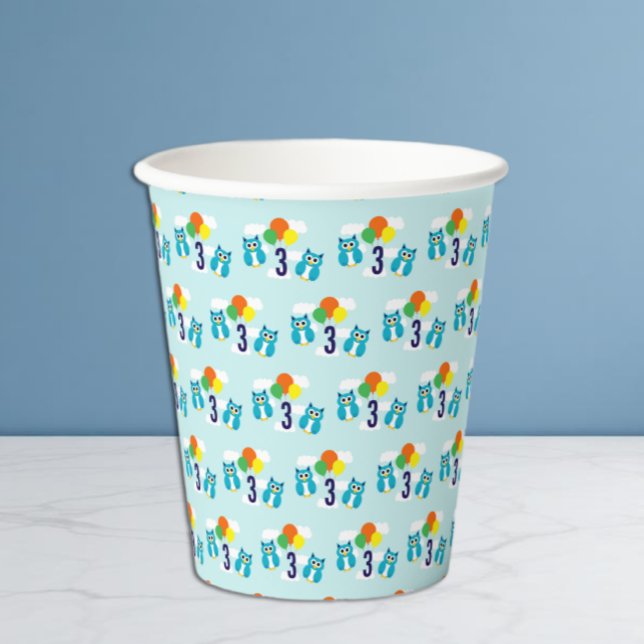 Owl Birthday Paper Cups (Creator Uploaded)