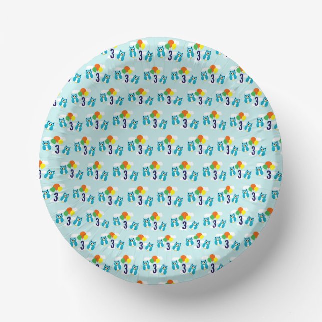 Owl Birthday Paper Plate (Front)