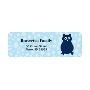 Owl Birthday Party Return Address Label