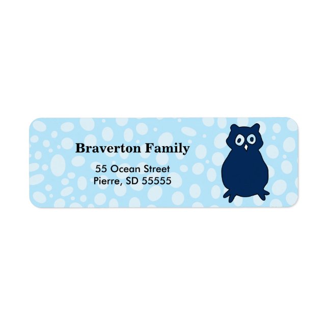 Owl Birthday Party Return Address Label (Front)