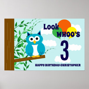Owl Birthday Poster