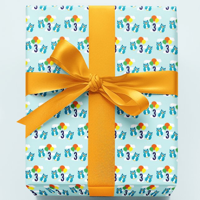 Owl Birthday Wrapping Paper Sheet (Creator Uploaded)