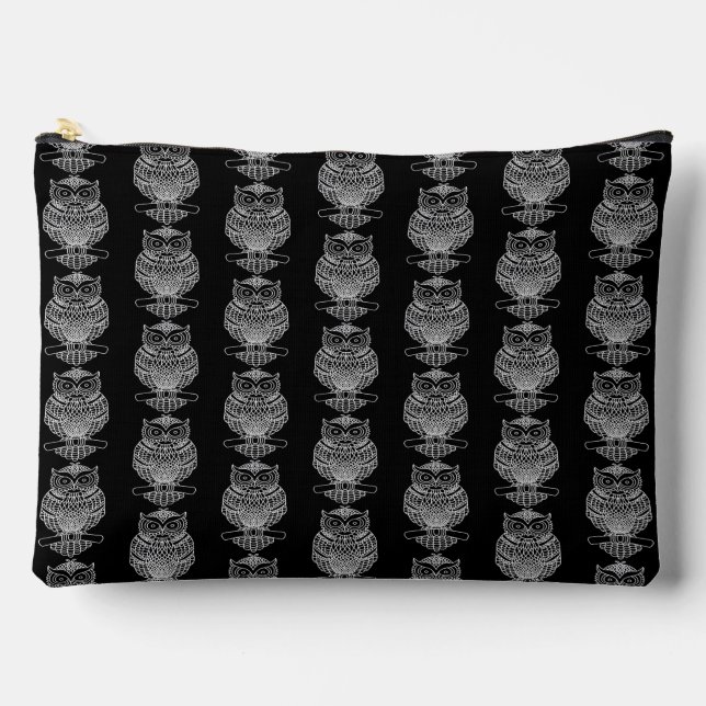 Owl (black) - Accessory Pouch (Front)