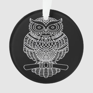 Owl (black) - Acrylic Ornament