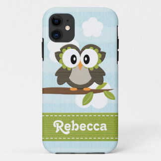 Owl Blue Stripe iPhone 11 Case
