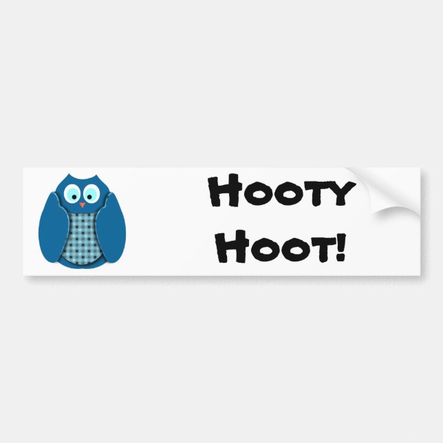 Owl - Blue with Polka Dots Bumper Sticker (Front)