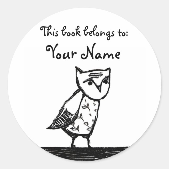 Owl Bookplate Labels (Front)