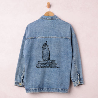 Owl Books Knowledge  Denim Jacket