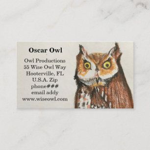 Owl Business Card Brown Wise Owl