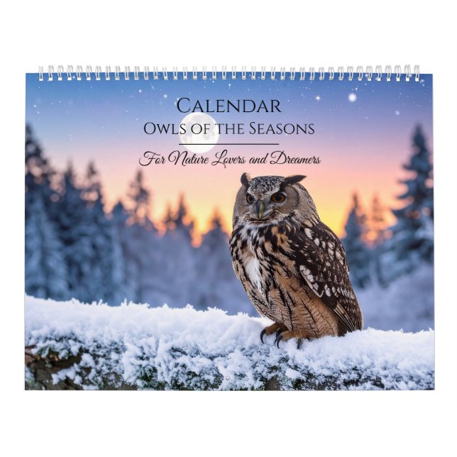 Owl Calendar – Majestic Owls & Seasonal Wildlife,  (Cover)